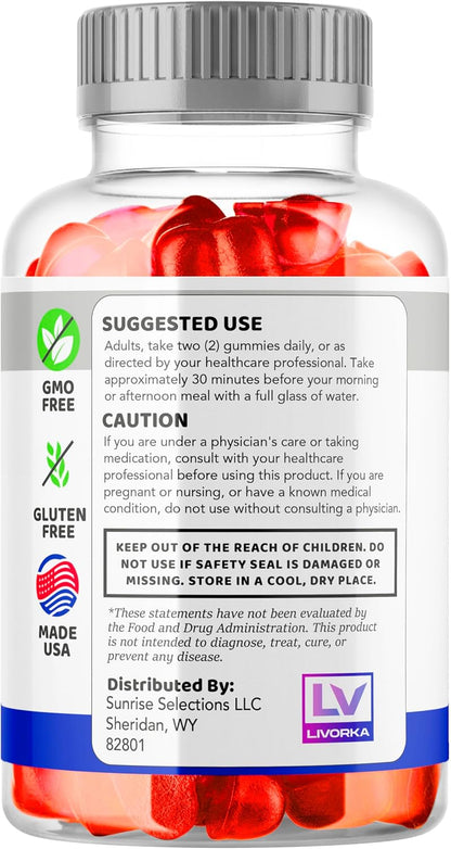 Keto Thrive ACV Gummies (3 Pack) - Apple Cider Vinegar Gummies 1050mg, 60 Gummies Per Bottle