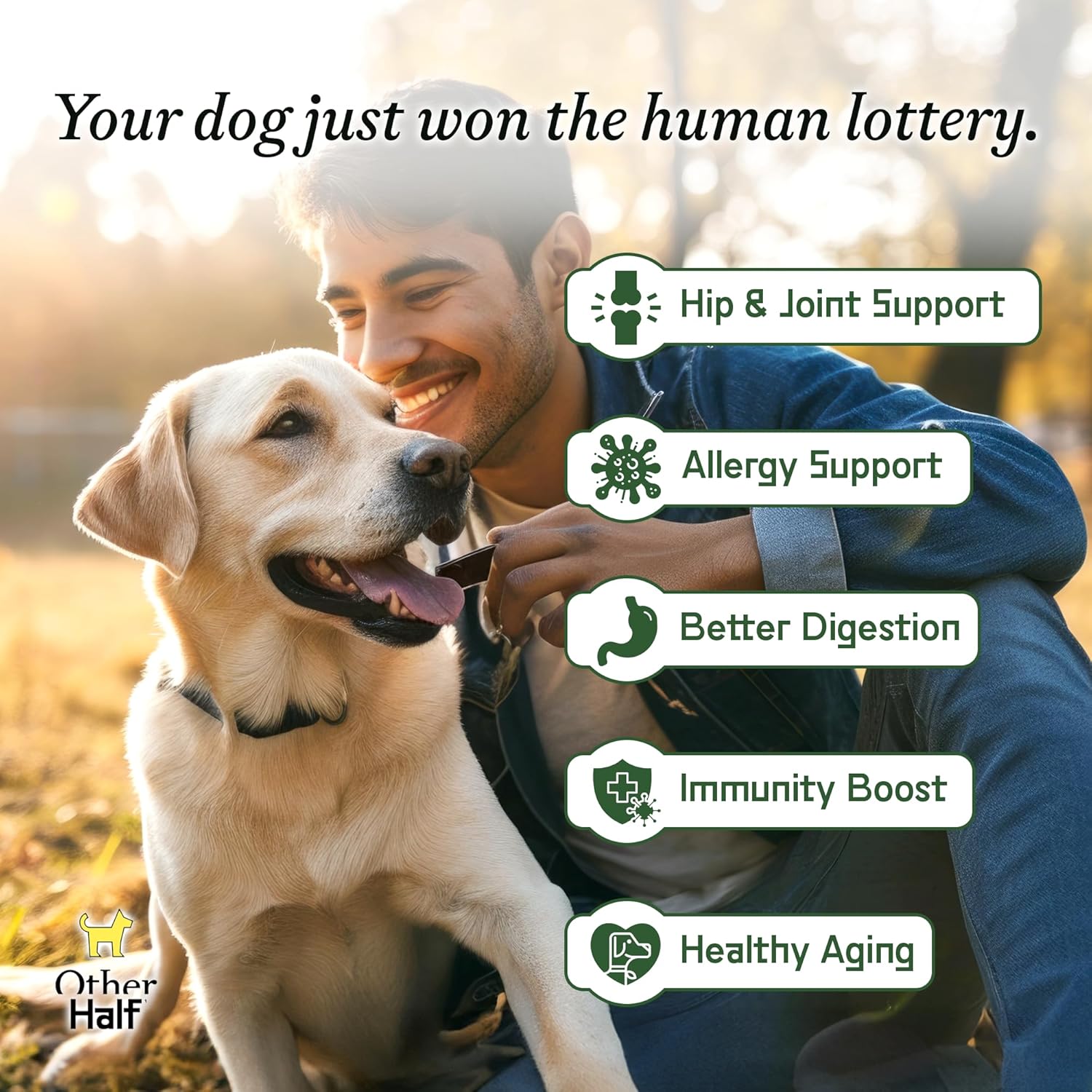 Other Half Everyday - Dog Multivitamin Supplement - Daily Joint, Gut, Allergy, Immune, Urinary Tract Support, Skin, Coat & More - Glucosamine, Chondroitin, Omega-3 & Probiotics | 45 Active Ingredients - görsel 3