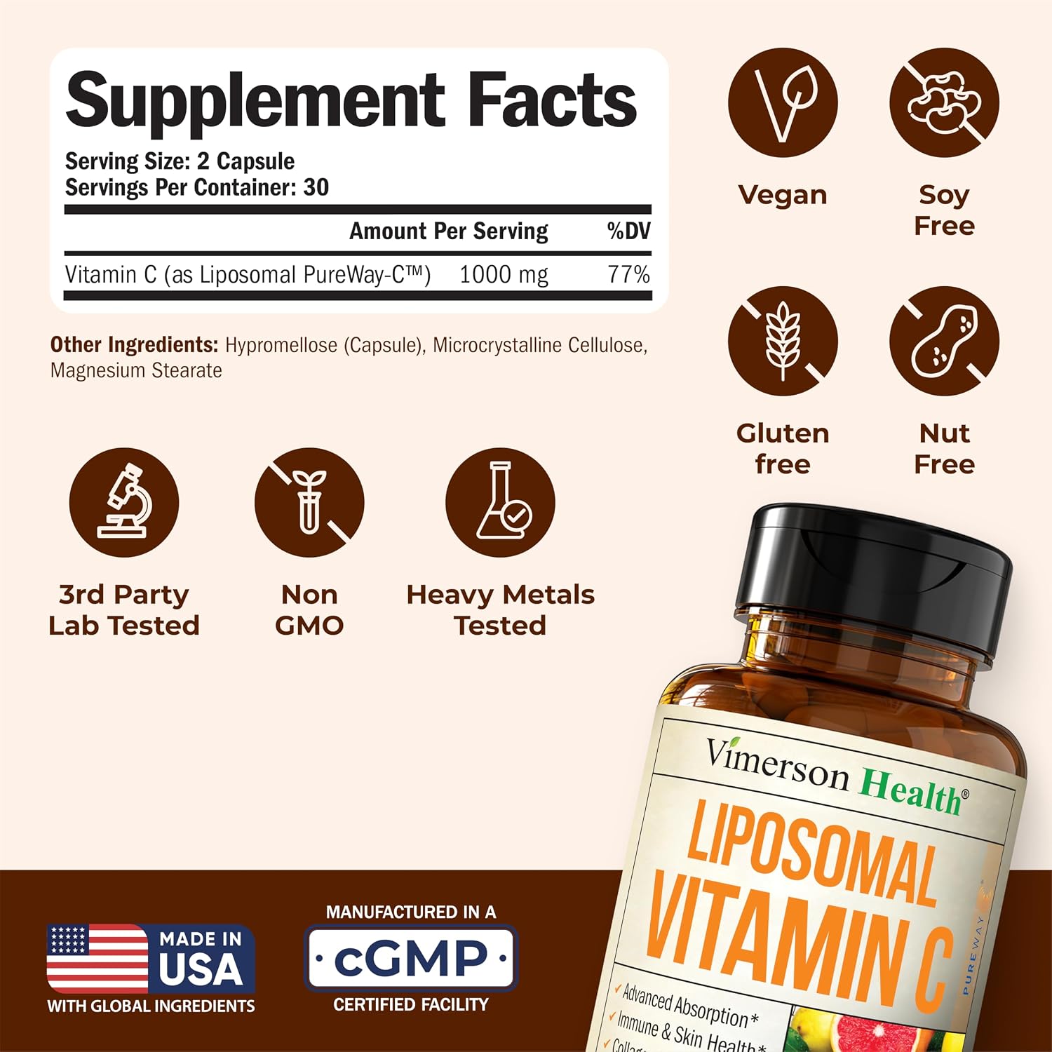 Liposomal Vitamin C 1000mg – Enhanced Absorption Vitamin C Capsules – Immune Support Supplement – High Potency for Antioxidant Support – Gentle on Digestion & Fast Uptake. 60 Capsules - görsel 3