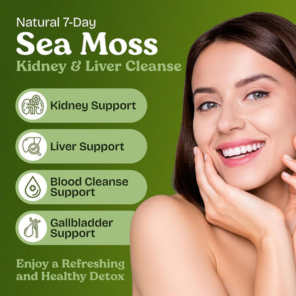 Atlantic Naturals Sea Moss 7 Day Detox - Liver, Gallbladder & Kidney Cleanse - Pineapple Flavour Drink Mix (400 g)