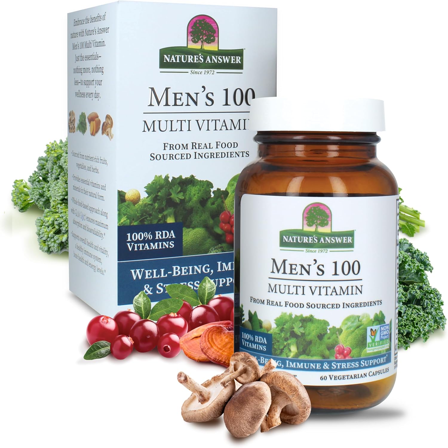 Nature's Answer Men's 100 Multivitamin, 60 Vegetarian Capsules - görsel 1