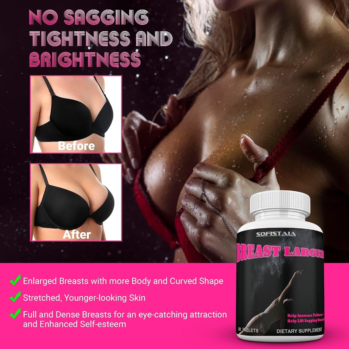 BEAUTIFYEM Breast Larger Breast Enhancement Formula – Natural Breast Growth Pills - görsel 2