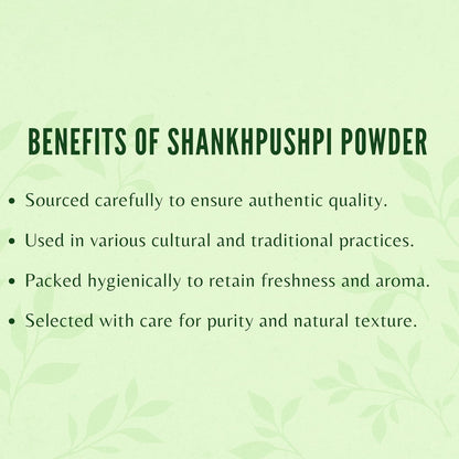 Shankhpushpi Powder 100g | Convolvulus Pluricaulis | Ayurvedic Food Supplement