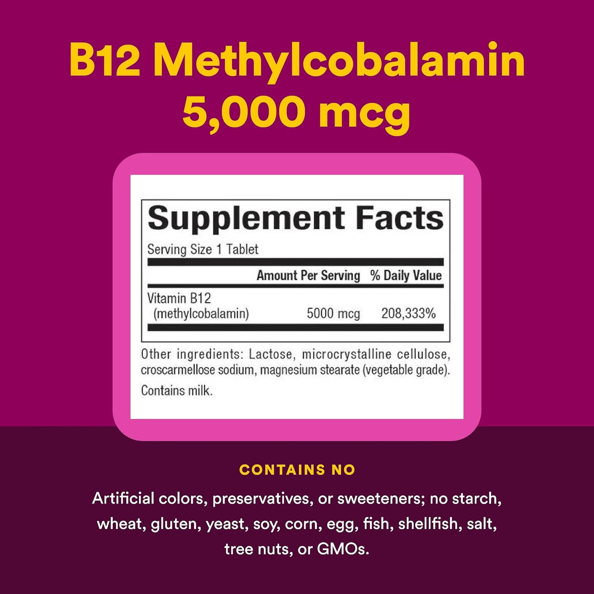 Natural Factors Vitamin B12 Methylcobalamin 5000 mcg Chewable Tablets, 60 Chewable Tablets - görsel 5