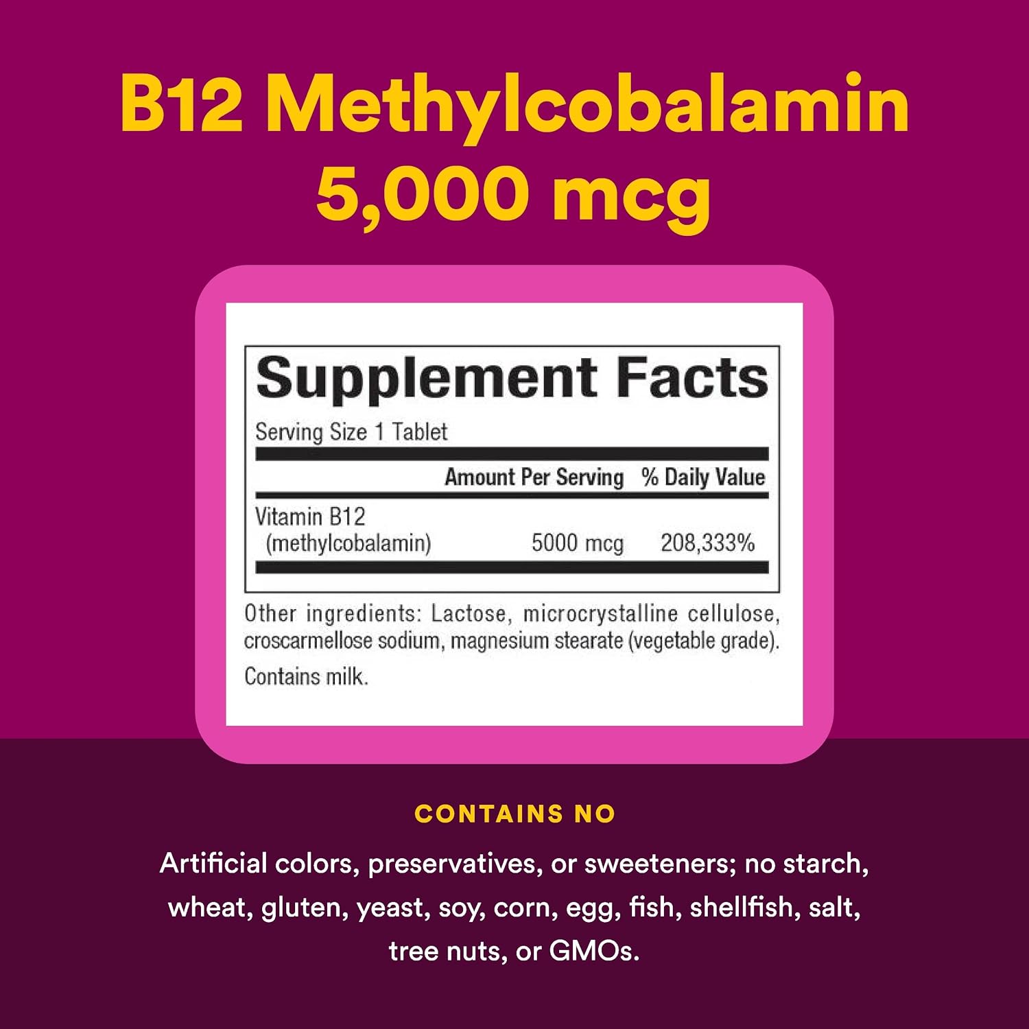 Natural Factors Vitamin B12 Methylcobalamin 5000 mcg Chewable Tablets, 60 Chewable Tablets - görsel 5