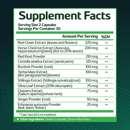 Lymph Saviour Plant-Based Lymphatic Support Supplement | Red Clover, Horse Chestnut & Burdock Root | Non-GM, 30-Day Supply