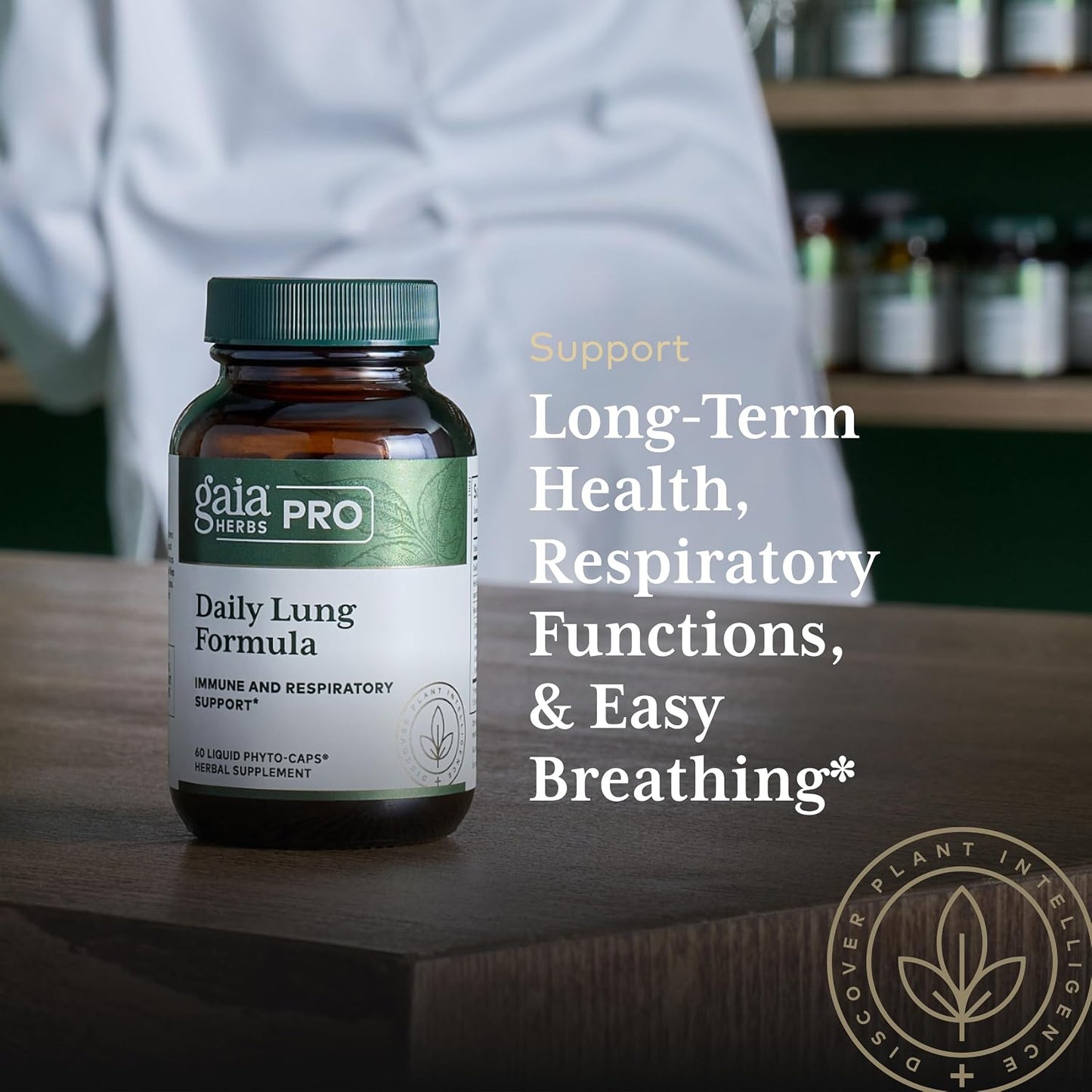 GAIA HERBS PRO Daily Lung Formula - Respiratory Health & Immune Support with Mullein & Marshmallow Root - 60 Liquid Phyto-Caps - görsel 5