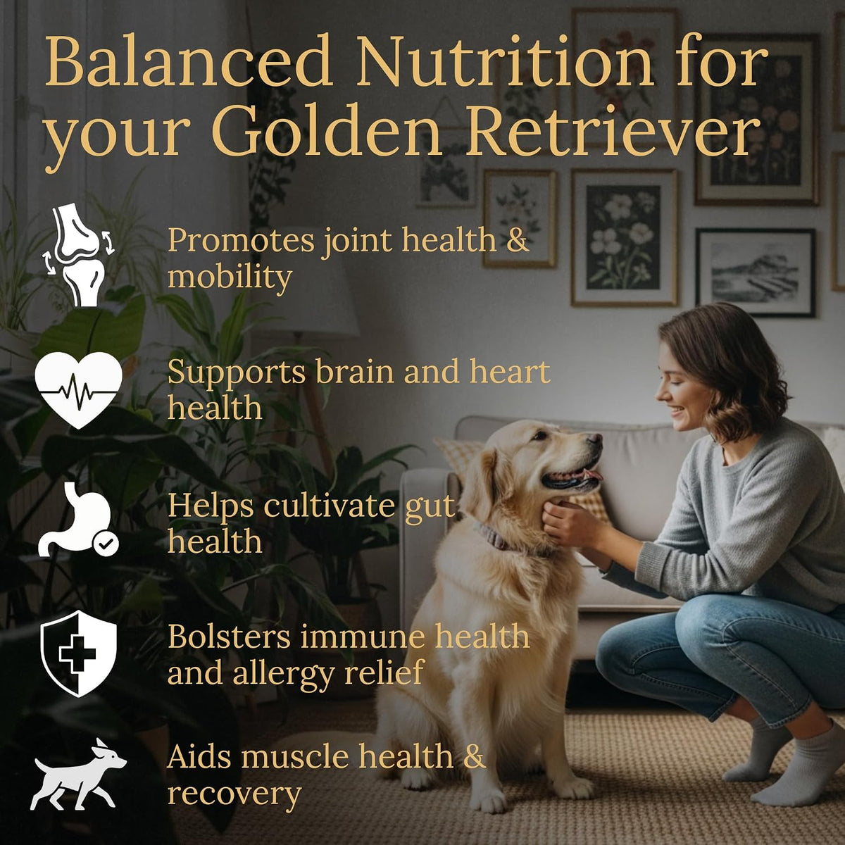 Prestige Breed Multivitamins for Golden Retrievers, Balanced Nutrition, 90 Count, Made in the USA with Real Bacon - görsel 2