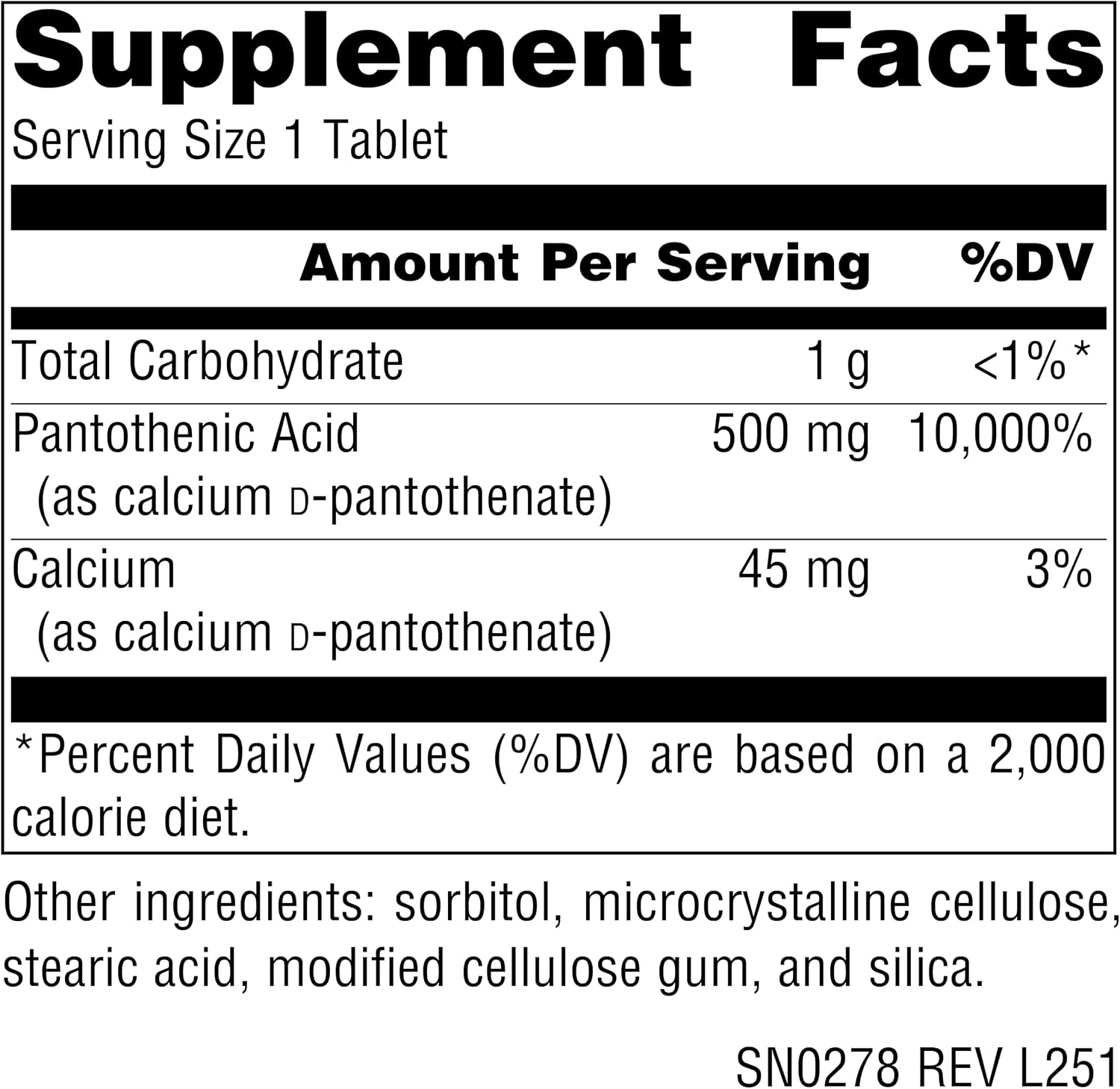 Source Naturals Pantothenic Acid 500mg – Vitamin B-5 Supplement, 200 Vegetarian Tablets - görsel 2