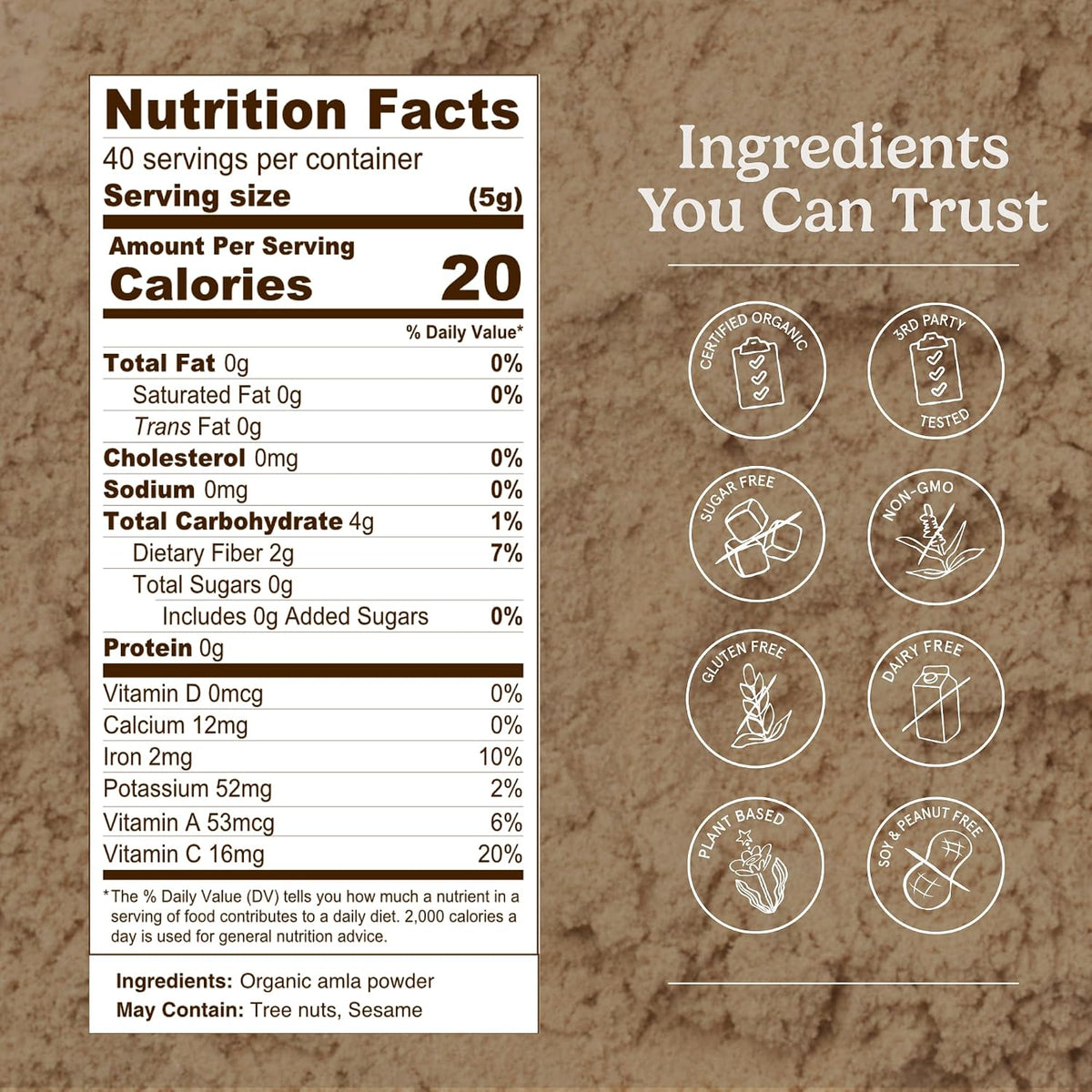 Organic Traditions Amla Powder – Organic Indian Gooseberry Superfood, 200g - görsel 2