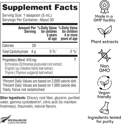 Harker Herbals Children's Deep Lung Support Syrup – Herbal Formula for Respiratory Health, Natural Mint Flavour, 150ml
