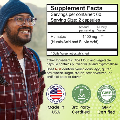 Outback Naturals Fulvic Humic Mineral Blend - Plant-Sourced Trace Minerals with Electrolytes for Cognitive & Immune Support - 120 Capsules