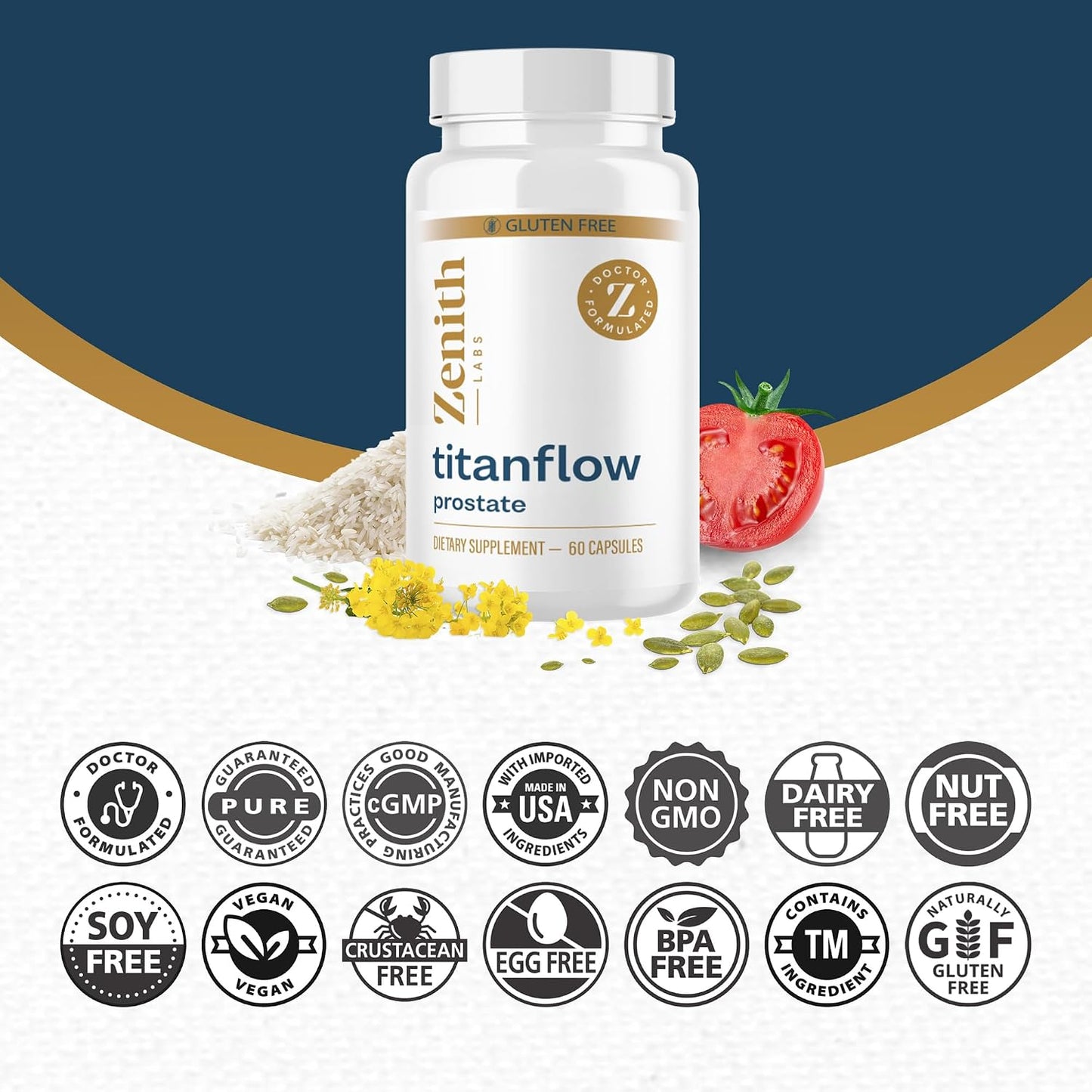 TitanFlow Prostate Supplement for Men with Pumpkin Seed Oil - Urinary & Prostate Health Support - görsel 5
