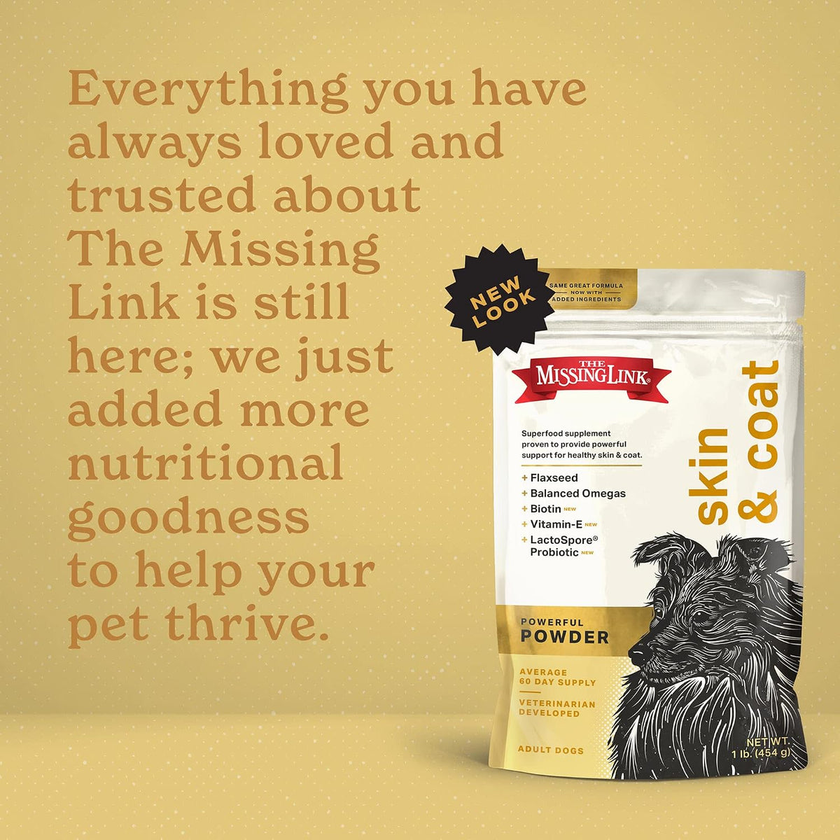 The Missing Link Skin & Coat + Probiotics Supplement for Dogs, 454g (2-Pack) - görsel 5