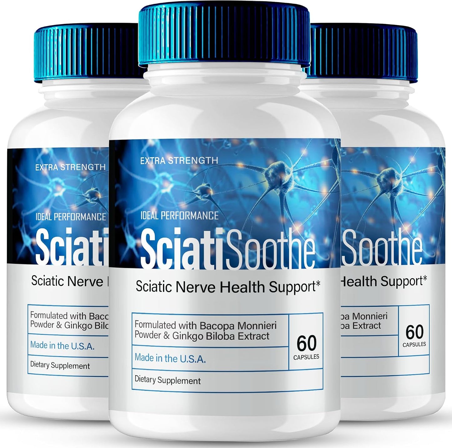 SciatiSoothe Nerve Health Support Capsules, Advanced Formula, Maximum Strength, 3 Pack - görsel 1