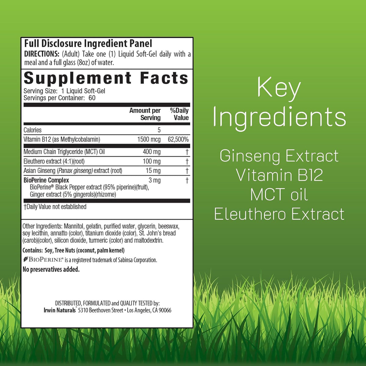 Irwin Naturals Mega B-12 1500 mcg Methylcobalamin - 120 Liquid Softgels (2-Pack) - görsel 2
