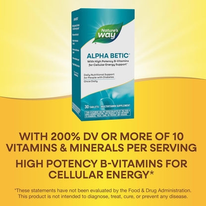 Nature's Way Alpha Betic Diabetic Multivitamin - 30 Tablets