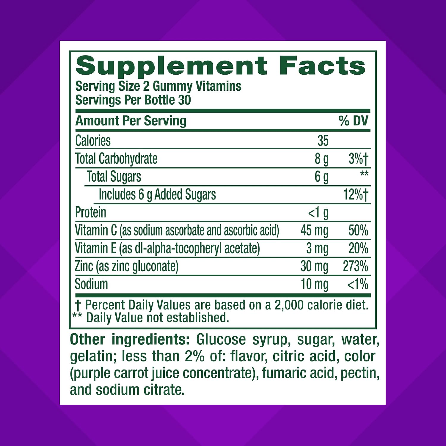 vitafusion Daily Complexion Care Gummies, Beauty Supplement for Clear Skin Support with Zinc Gluconate, Vitamins E & C, Tangerine Strawberry Flavour, 60 Count - görsel 3