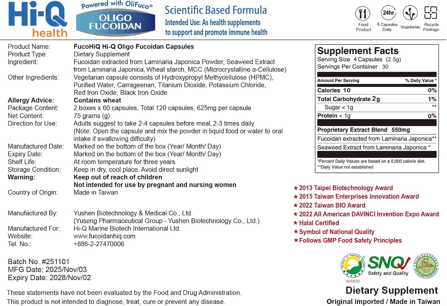 Oligo Fucoidan Capsules ONCOFUCO – Extra Strength Immune and Supplementary Support Supplement - görsel 8