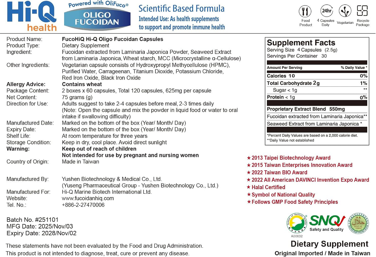 Oligo Fucoidan Capsules ONCOFUCO – Extra Strength Immune and Supplementary Support Supplement - görsel 8