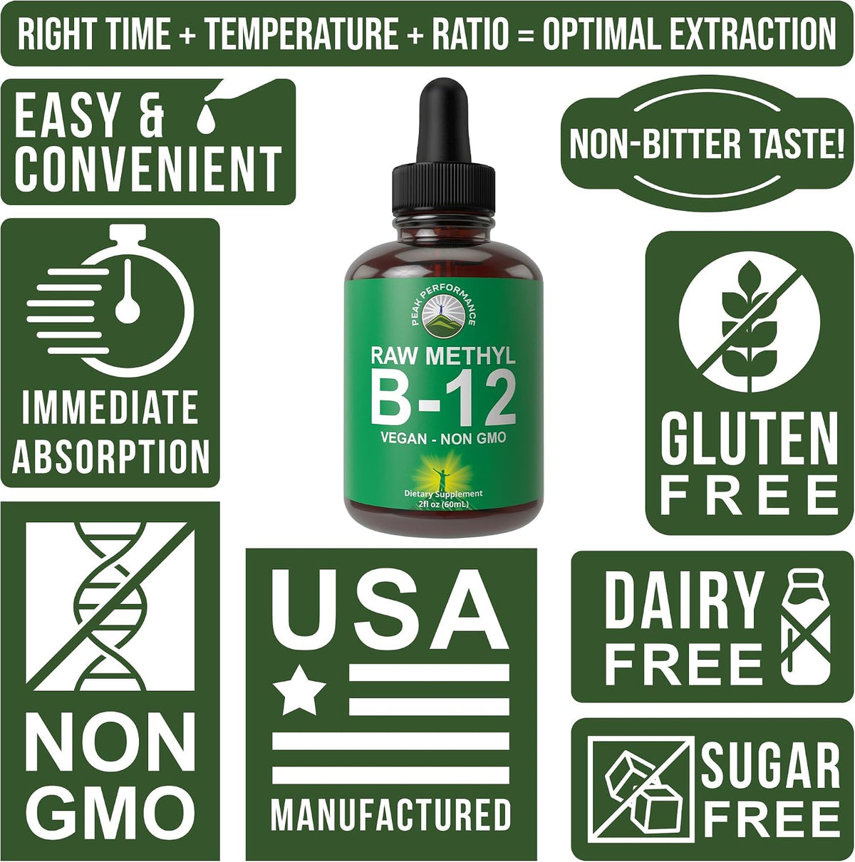 Raw Methyl B12 Liquid Drops – Vegan Sublingual Vitamin B12 Supplement - görsel 7