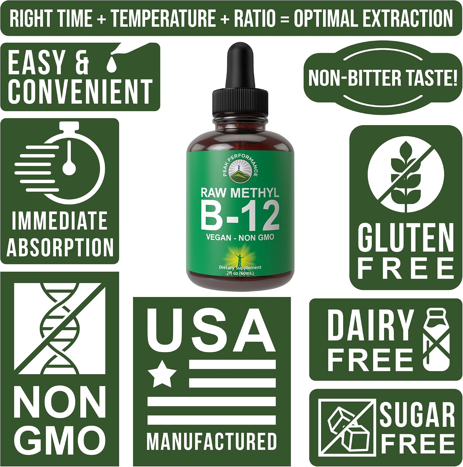Raw Methyl B12 Liquid Drops – Vegan Sublingual Vitamin B12 Supplement - görsel 7