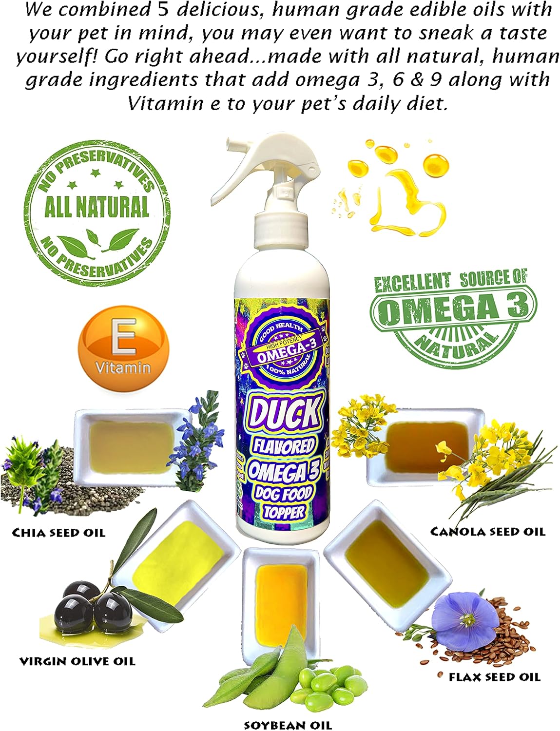 Duck Flavoured Omega 3 Dog Food Topper – Made with Human Grade Edible Oils, No Artificial Ingredients - görsel 2
