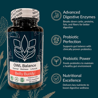 Belly Buddy Advanced Gut Health Support – Probiotics, Prebiotics & Digestive Enzymes