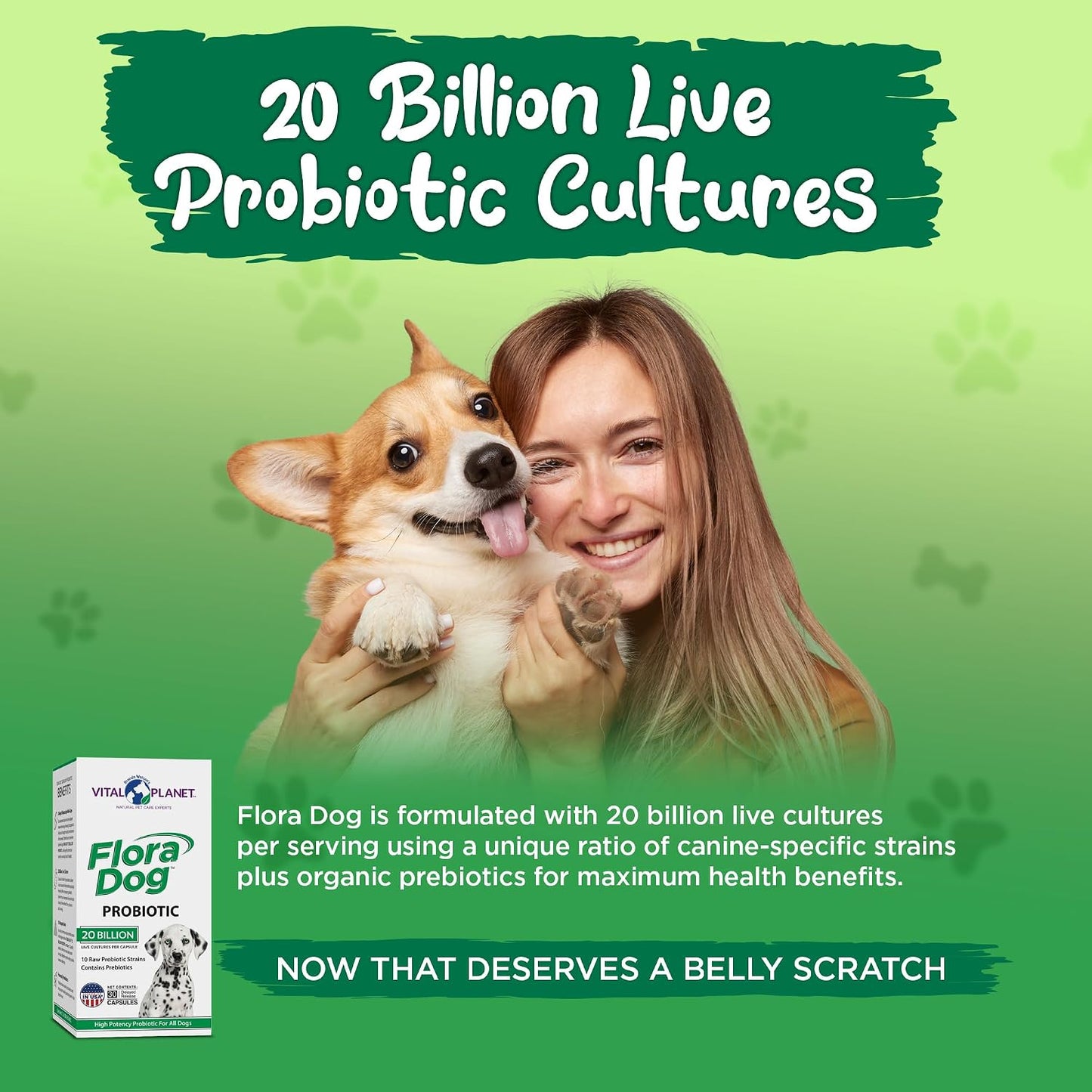 Vital Planet Flora Dog Probiotic Capsules for Dogs – 20 Billion Cultures & 10 Strains - görsel 6