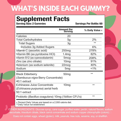 Viteey Kids Multivitamin Gummies with Probiotics - Immune Health Support - 120 Gummies