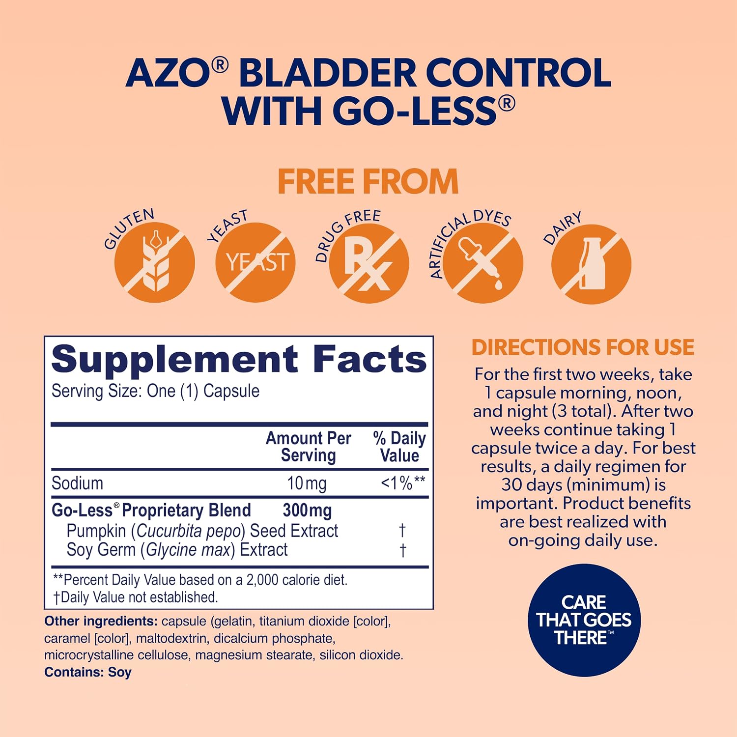 AZO Bladder Control with Go-Less & Weight Management Food Supplement - 48 Capsules - görsel 3