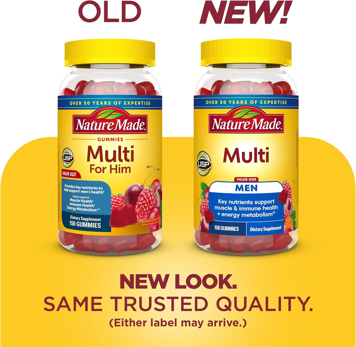 Nature Made Multi for Him Men's Multivitamin Gummies, 150 Count - görsel 2