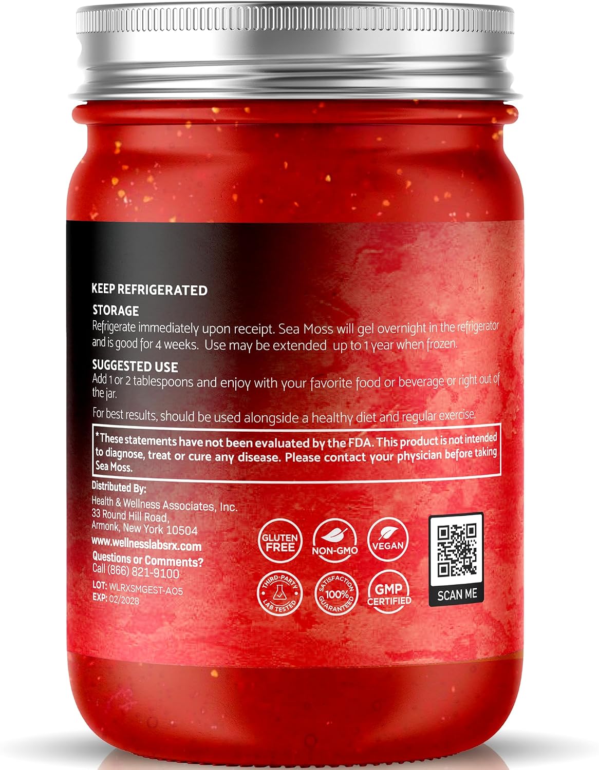 Strawberry Sea Moss Gel – Wildcrafted Irish Sea Moss Superfood, 283 g - görsel 3