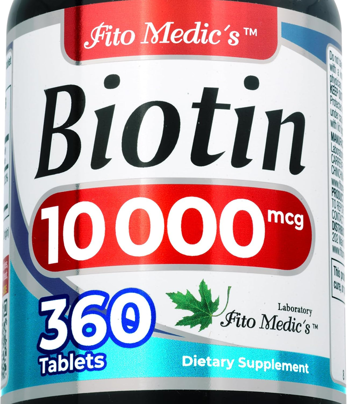FITO MEDIC'S Lab Biotin 10000mcg - 360 Tablets (High Potency Supplement) - görsel 1