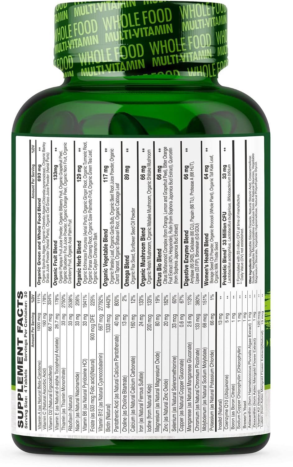 Wholesome Wellness Whole Food Multivitamin for Women, 120 Tablets - görsel 8