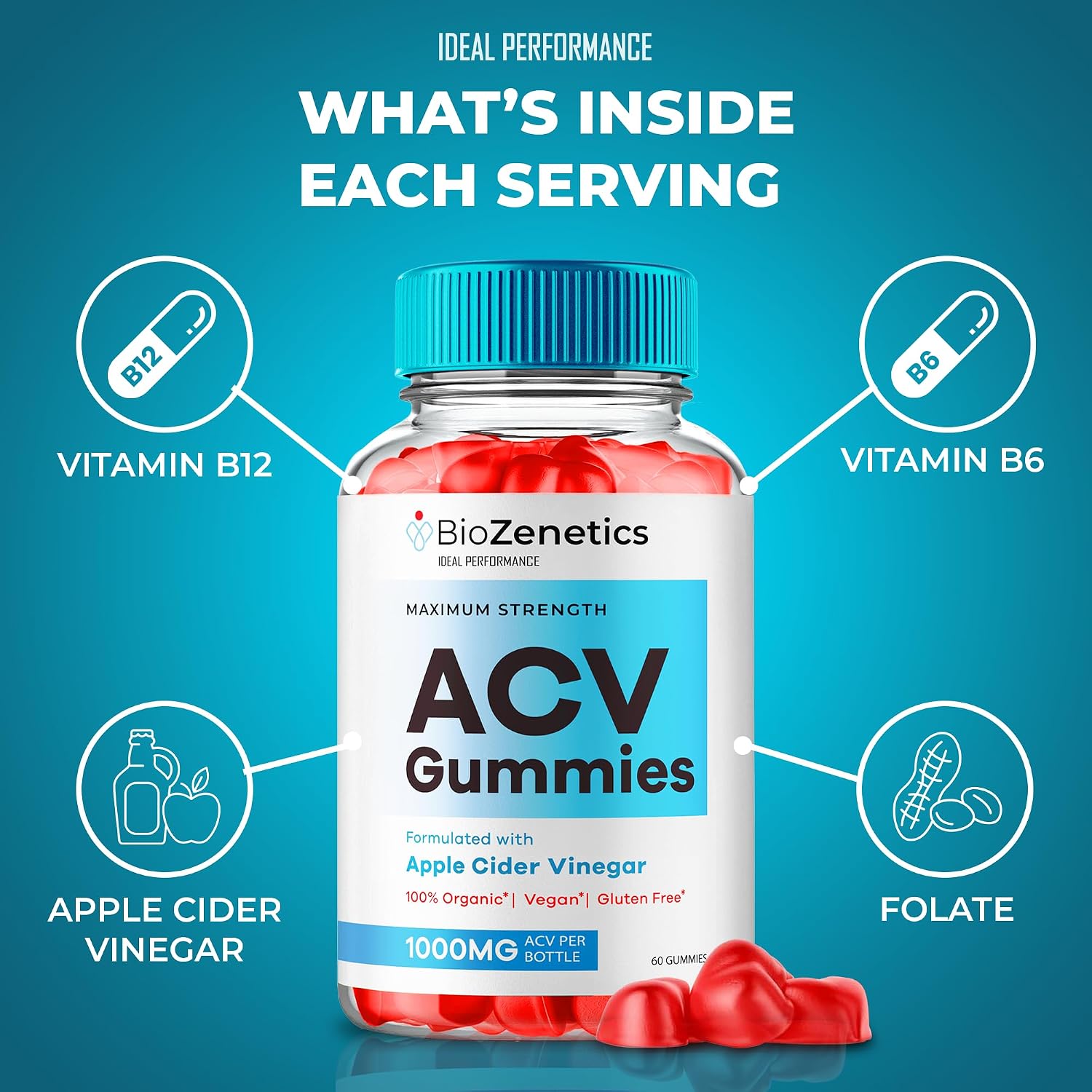 BioZenetics Keto + ACV Gummies - Maximum Strength (Pack of 2) - görsel 6