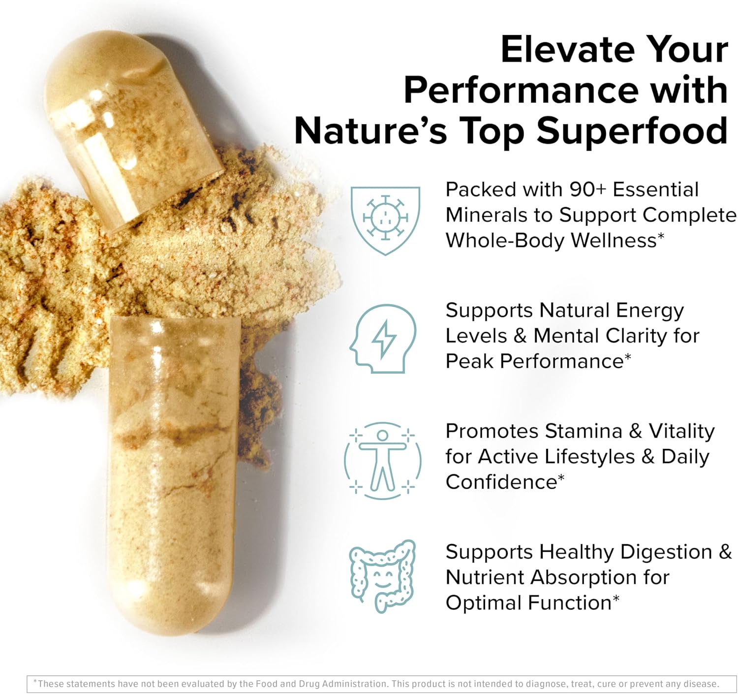 InnoSupps Wild Sea Moss Capsules - Immune Support Food Supplement for Vitality and Gut Health - Daily Minerals for Men and Women (30 Servings) - görsel 4