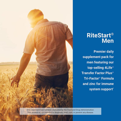 4Life RiteStart Men Multivitamin with CoQ10 and Mushroom Blend, 30 Sachets