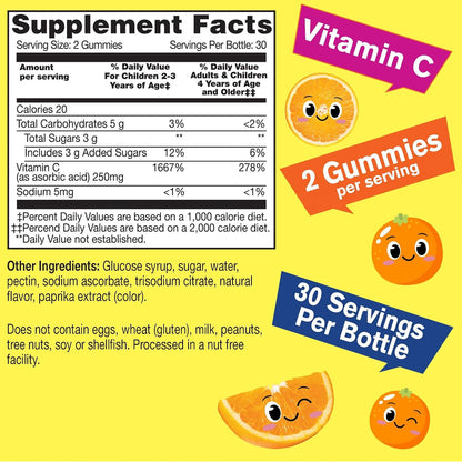 WellYeah Kids Vitamin C Gummies (250mg) - 60 Gummies