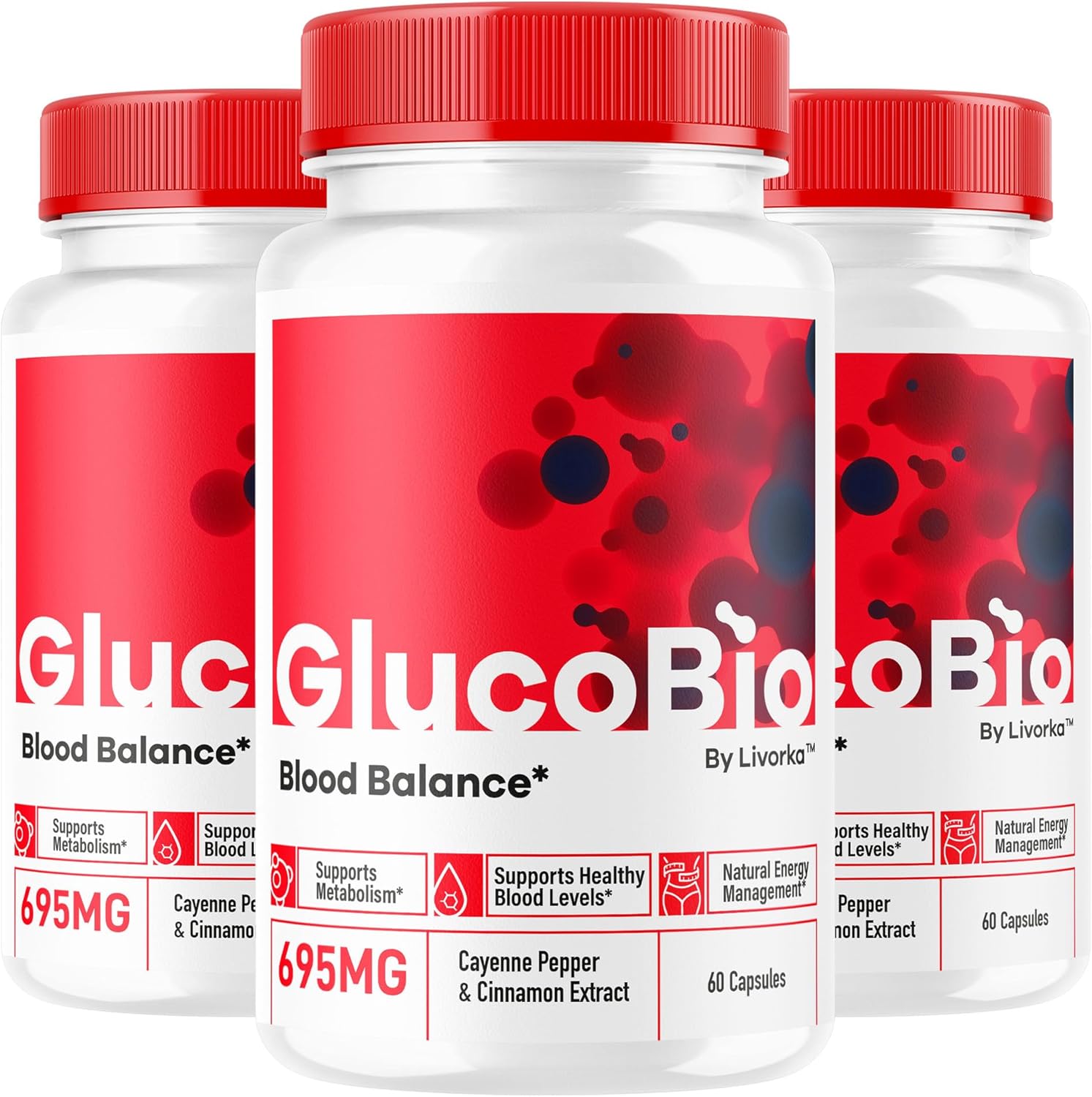GlucoBio Capsules (3-Pack) – Advanced Formula Food Supplement - görsel 1