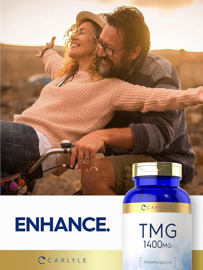 Carlyle TMG Supplement | 1400mg | 200 Trimethylglycine Quick Release Capsules | Non-GM & Gluten-free