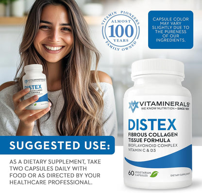 Vitaminerals 117 Distex™ Spinal Disc Support - Bromelain, Turmeric, Manganese - 60 Vegan Capsules