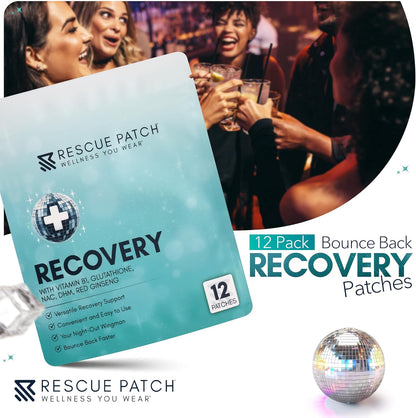 Rescue Patch Morning Vitality & Energy Patches – Day & Night Support with Vitamin B1 & Glutathione (12 Pack)