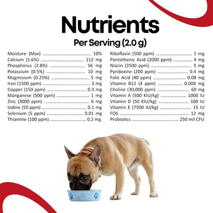 North Star Animal Nutrition Canine Multivitamin Supplement All-in-One - 227 g Powder for Dogs with Minerals, Vitamins, Prebiotics and Probiotics