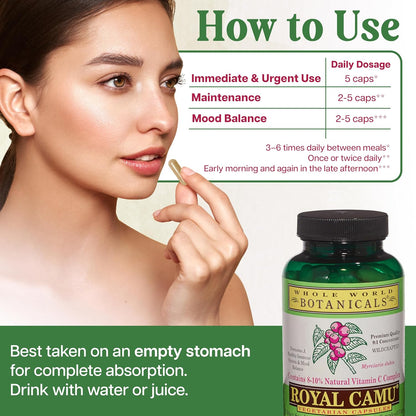 Royal Camu Natural Vitamin C Supplement - 140 Capsules