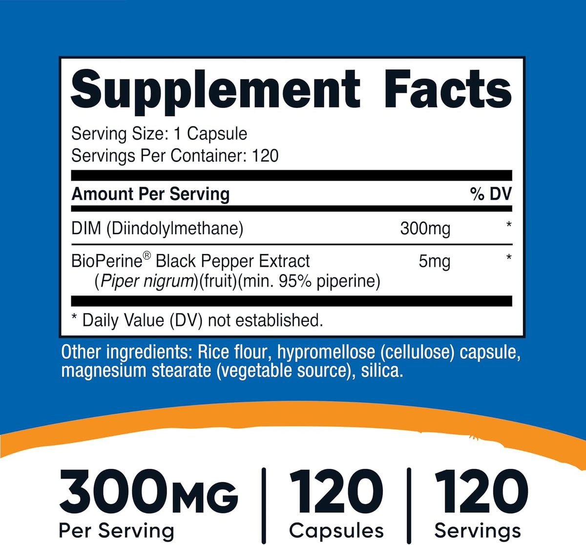 Nutricost DIM (Diindolylmethane) Plus BioPerine 300mg, 120 Vegetarian Capsules - görsel 2