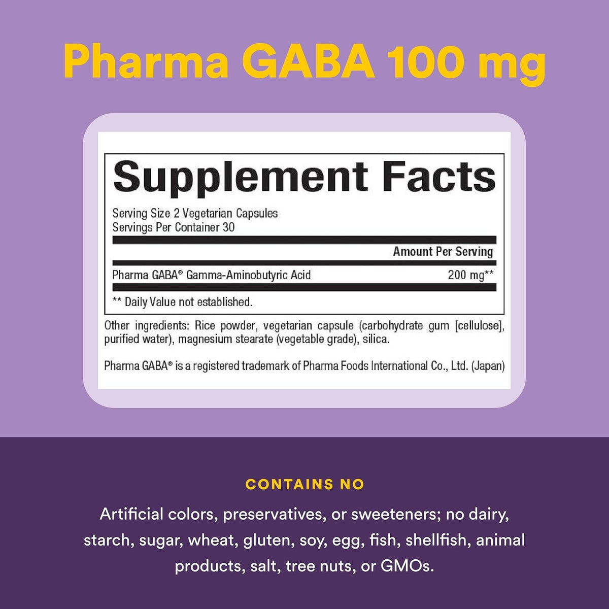 Natural Factors Pharma GABA - Food Supplement for Calm Sleep & Focus - 60 Vegetarian Capsules - görsel 4
