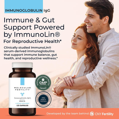 Immunoglobulin IgG Supplement for Men & Women – Dairy-Free, Bovine Colostrum Alternative – IGA, IgM, ImmunoLin for Immune Support, Gut Health, Reproductive Wellness – 60 Servings