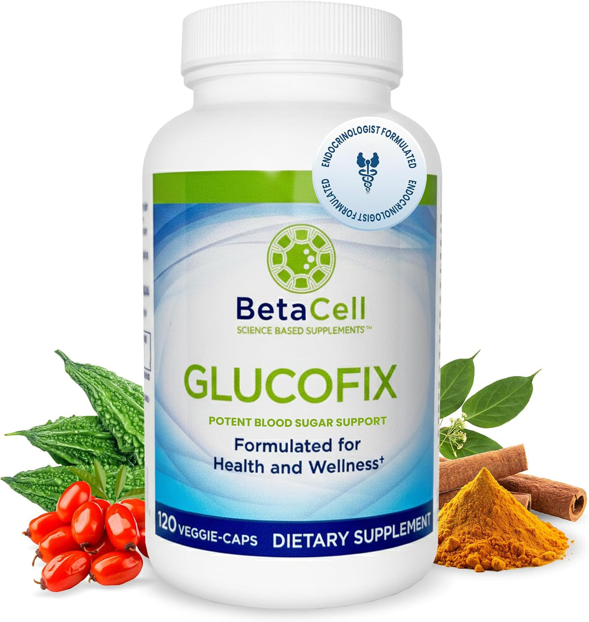 Glucofix Blood Sugar Support Supplement – Advanced Berberine Supplement with Ceylon Cinnamon, Turmeric & Bitter Melon – 120 Capsules - görsel 1