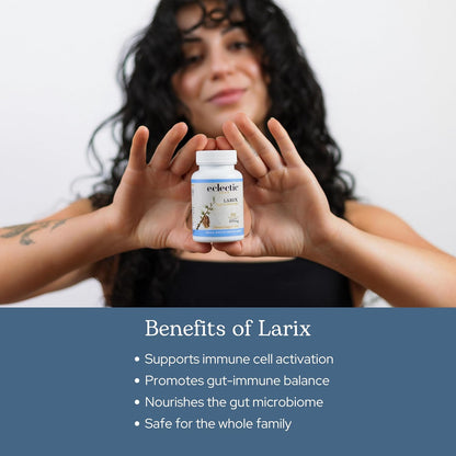 Eclectic Herb Larix Capsules - Natural Immune, Respiratory & Ear Support with Larch Arabinogalactan - Vegan, Non-GMO, Gluten Free (100 CT | 400 mg)